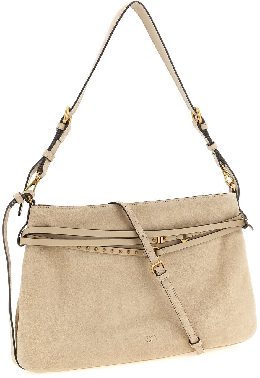 PINKO Beige Cowhide Shoulder Bag Beige