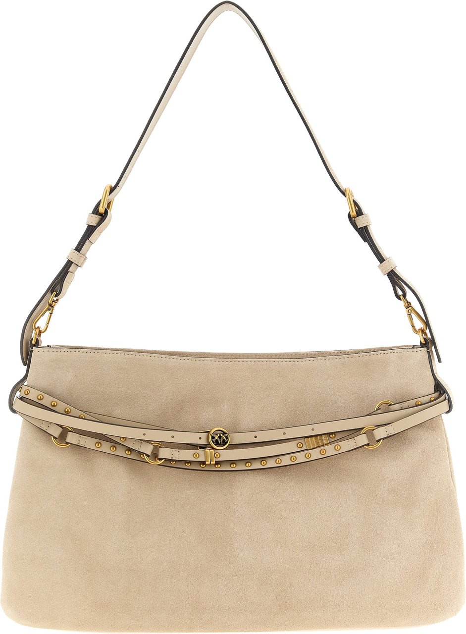 PINKO Beige Cowhide Shoulder Bag Beige