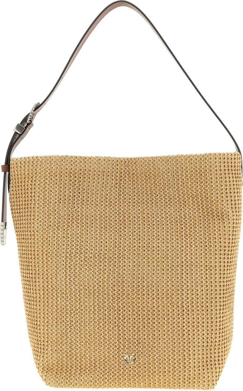 PINKO Beige Cowhide Shoulder Bag Beige