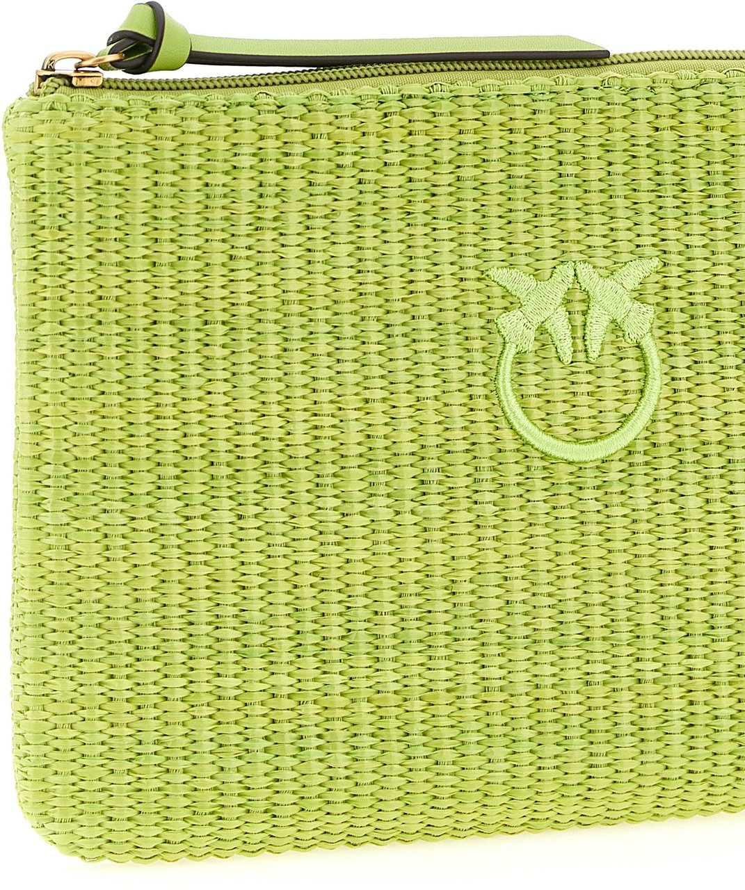 PINKO Bicolor Polypropylene Clutch Bag Groen