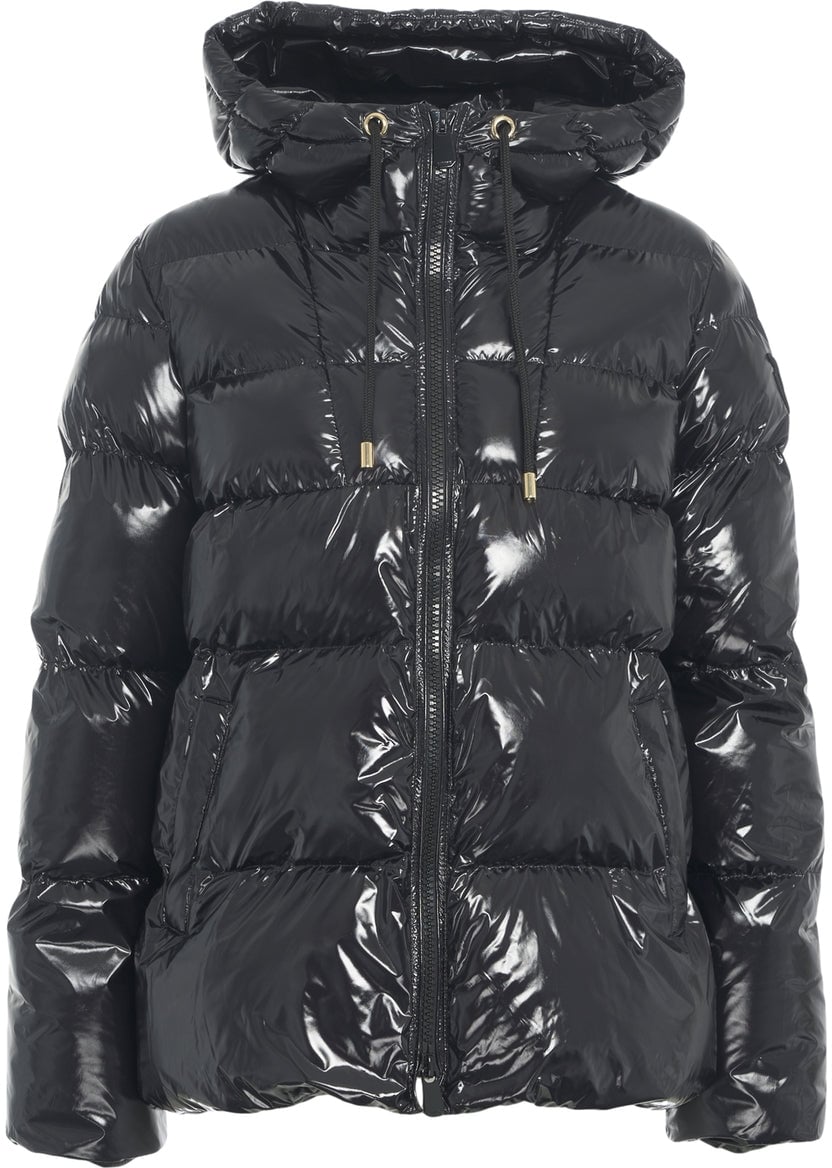 Pinko Quilted down jacket with hood Zwart