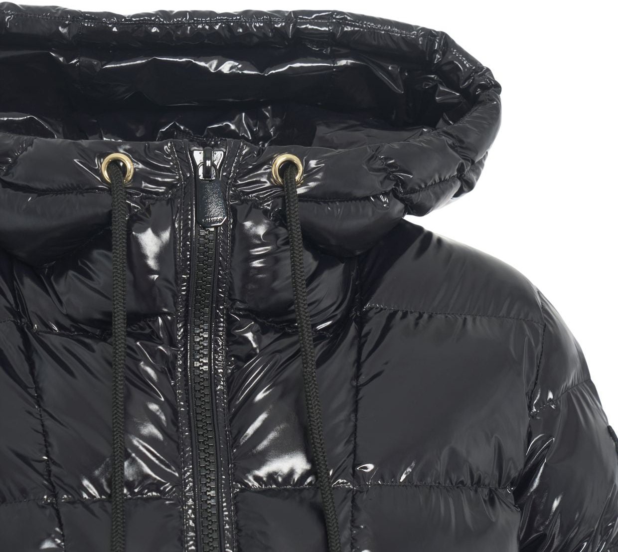Pinko Quilted down jacket with hood Zwart