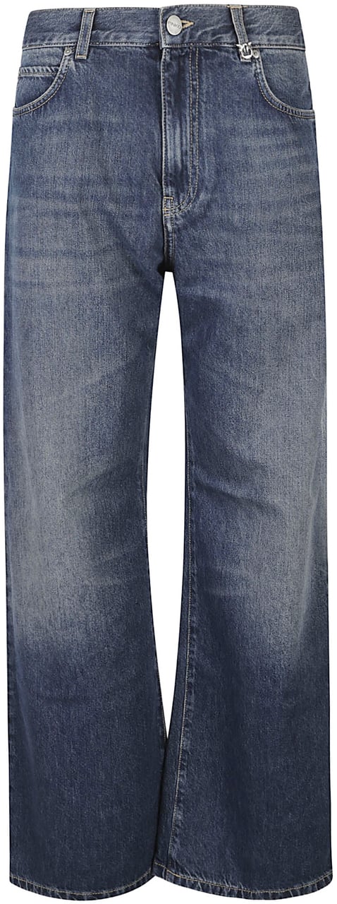 Pinko Wanda Wide Leg Jeans Blue Blauw