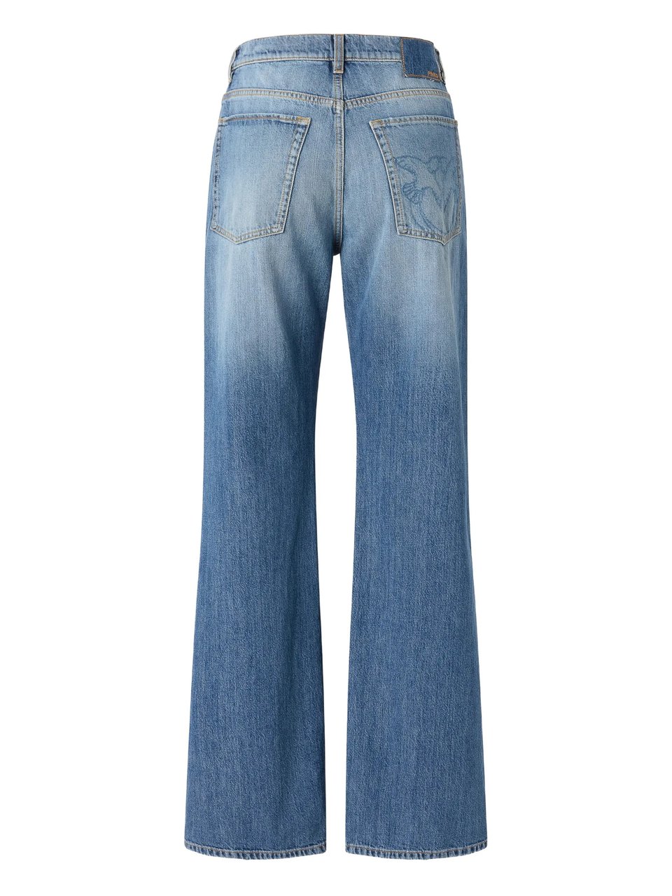 Pinko Faded Blue Wanda High-Waist Wide-Leg Jeans Blauw