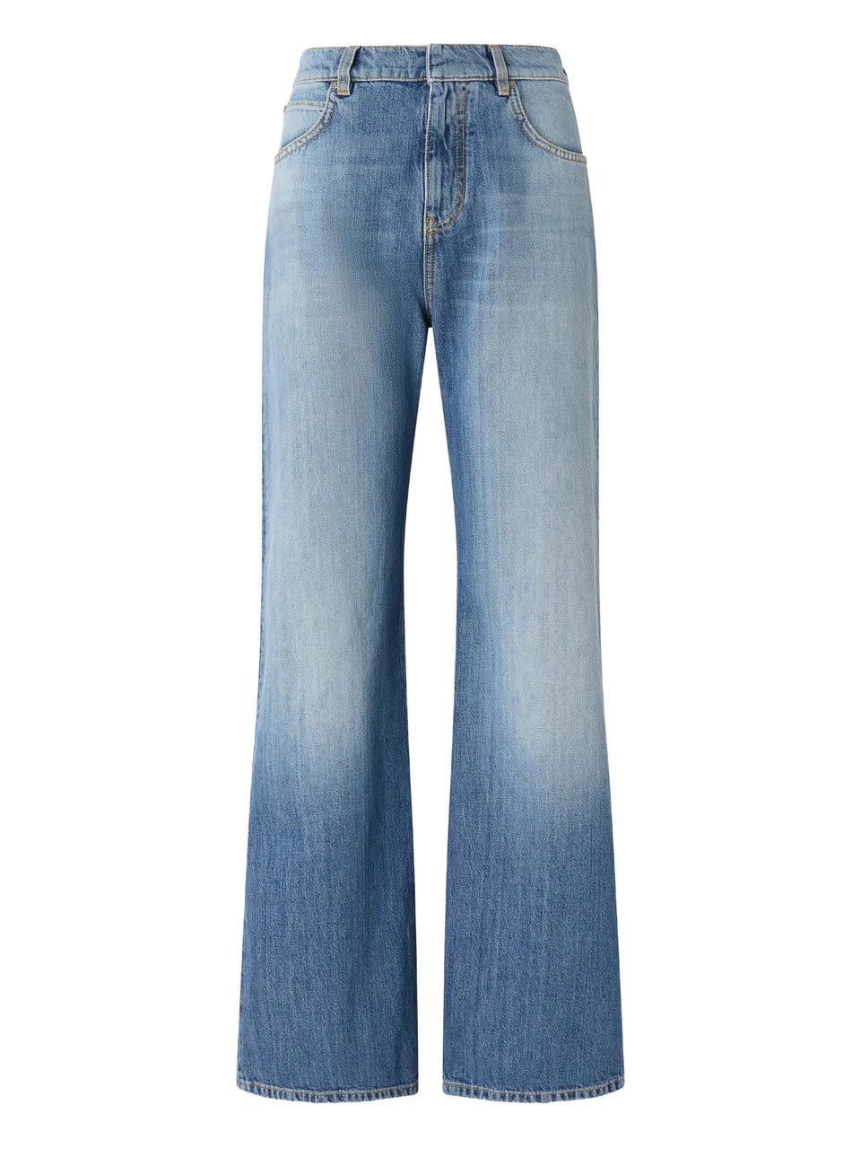 Pinko Faded Blue Wanda High-Waist Wide-Leg Jeans Blauw