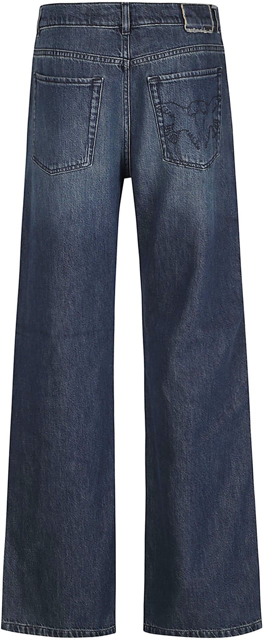 Pinko Wanda Wide Leg Jeans Blue Blauw