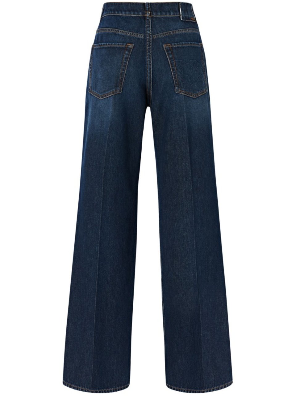 Pinko High-Waisted Wide-Leg Denim Pants With Classic Five-Pocket Design Zwart