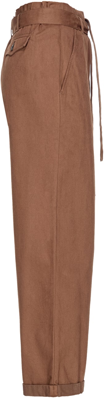 Pinko Trousers Terra Scura Bruin
