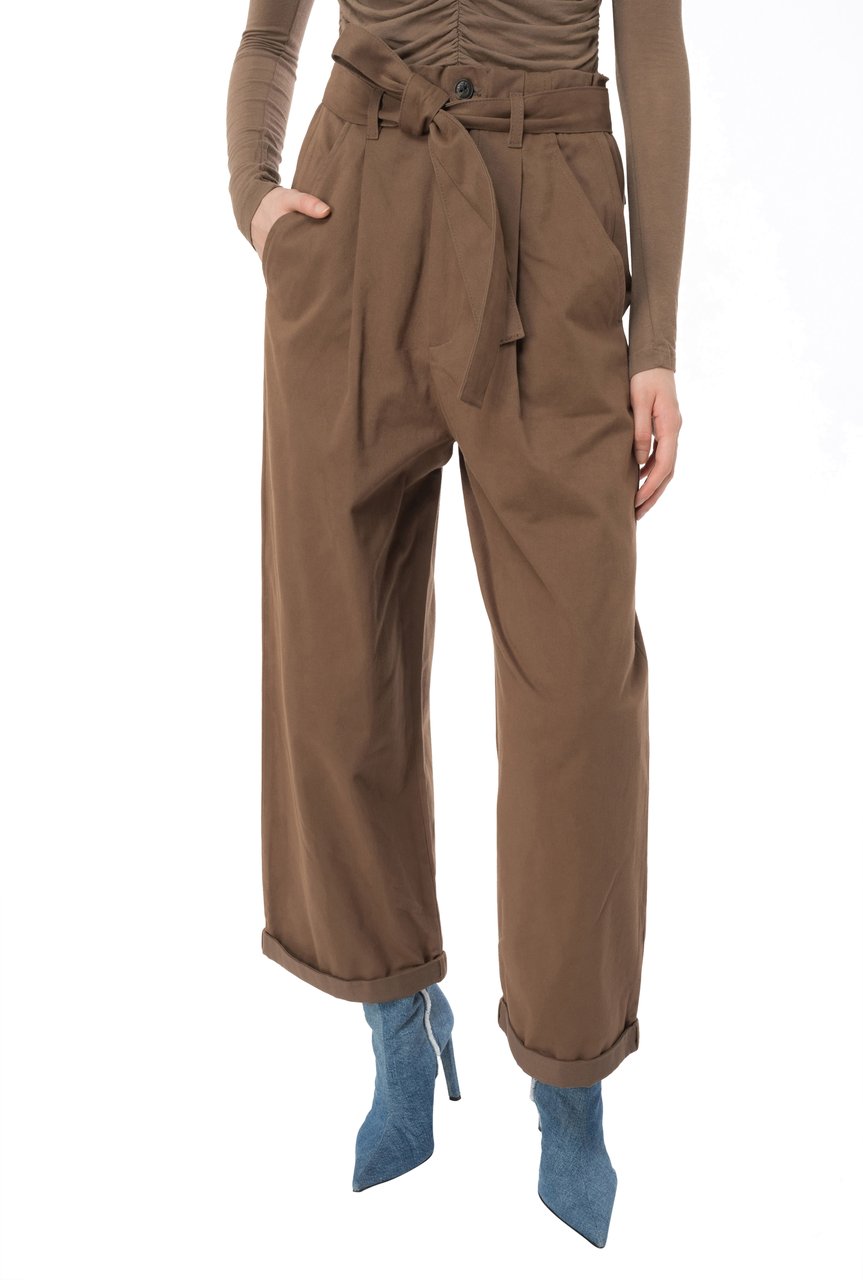 Pinko Trousers Terra Scura Bruin