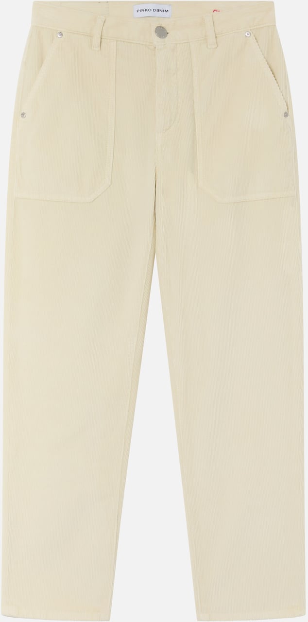 Pinko Trousers Bianco Latte Wit