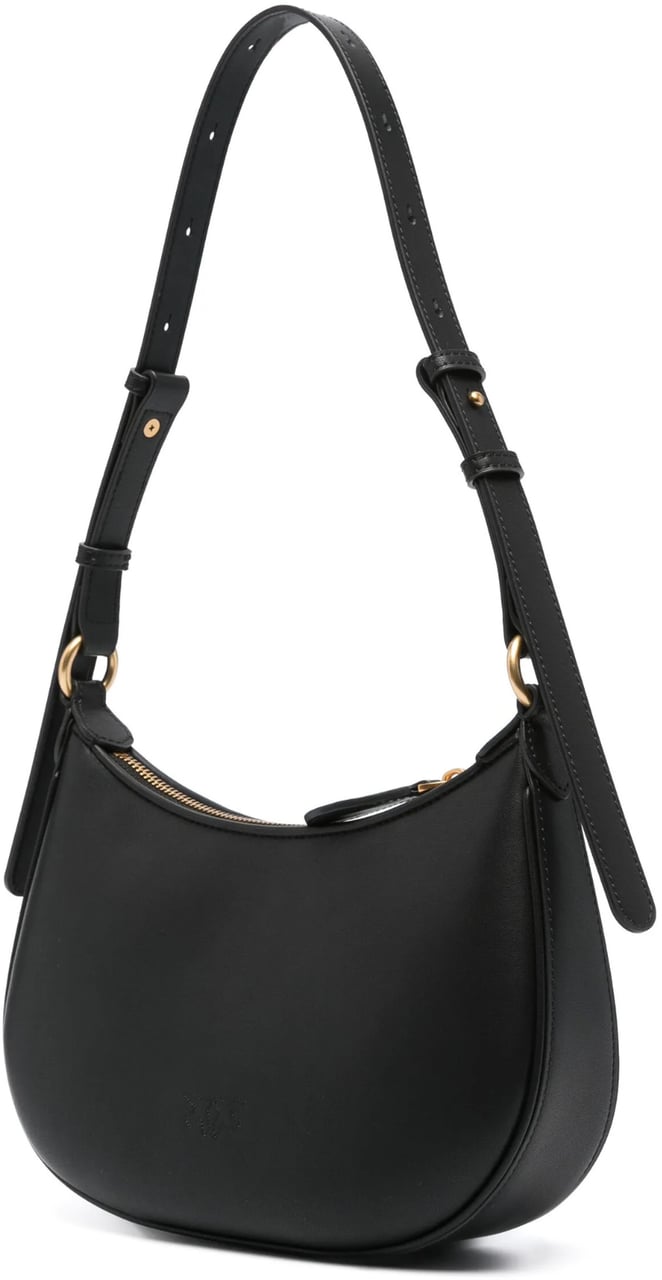 Pinko Half Moon Mini Fl Nero-Antique Gold Zwart