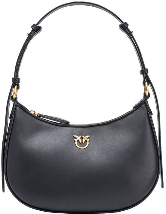 Pinko Half Moon Mini Fl Nero-Antique Gold Zwart