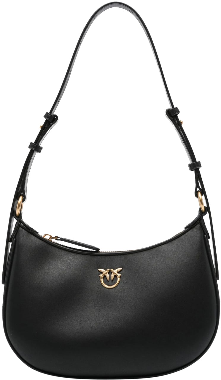 Pinko Half Moon Mini Fl Nero-Antique Gold Zwart