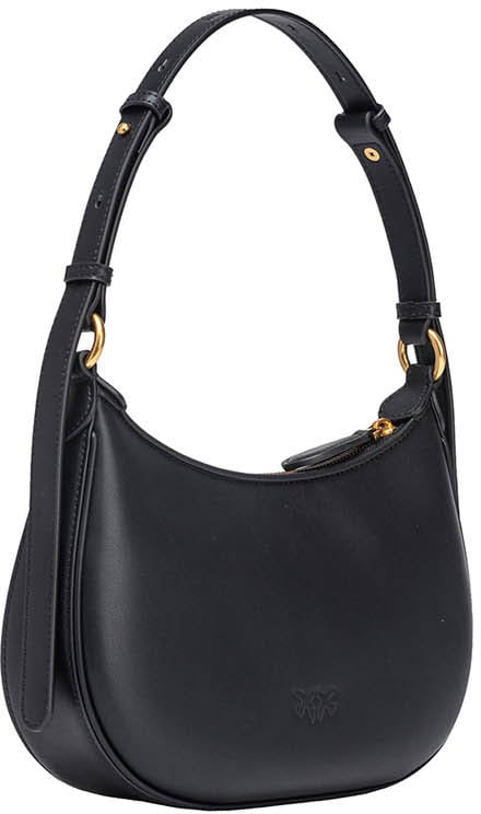 Pinko Half Moon Mini Fl Nero-Antique Gold Zwart