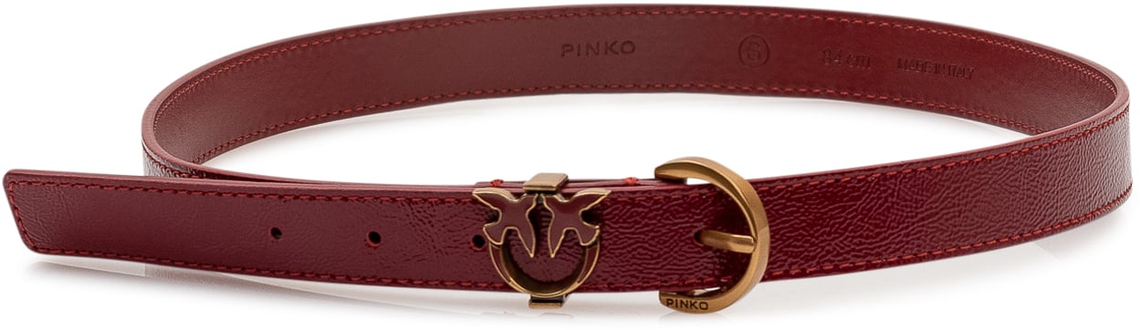 Pinko Cintura Tamboril con Fibbia Logo Maroon