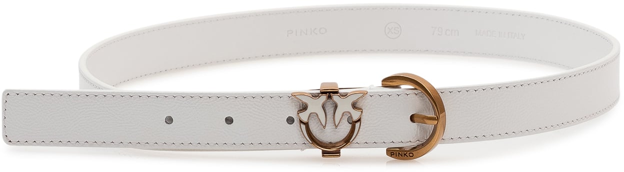 Pinko Cintura Tamboril con Fibbia Logo Wit