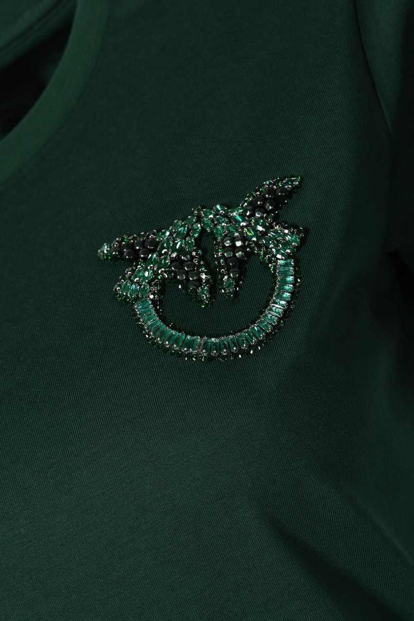 Pinko T-Shirts And Polos Verde Vena Groen