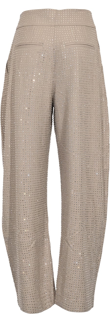 Pinko Trousers Grigio Pinguino Beige