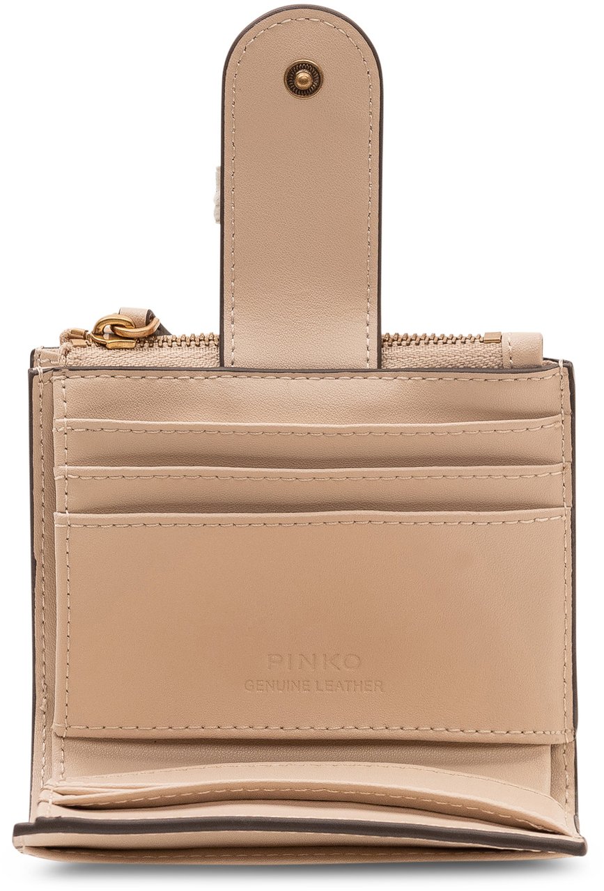 Pinko Portafoglio Multi Purpose con Zip e Scomparti Beige