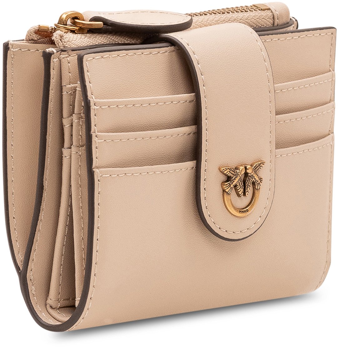 Pinko Portafoglio Multi Purpose con Zip e Scomparti Beige