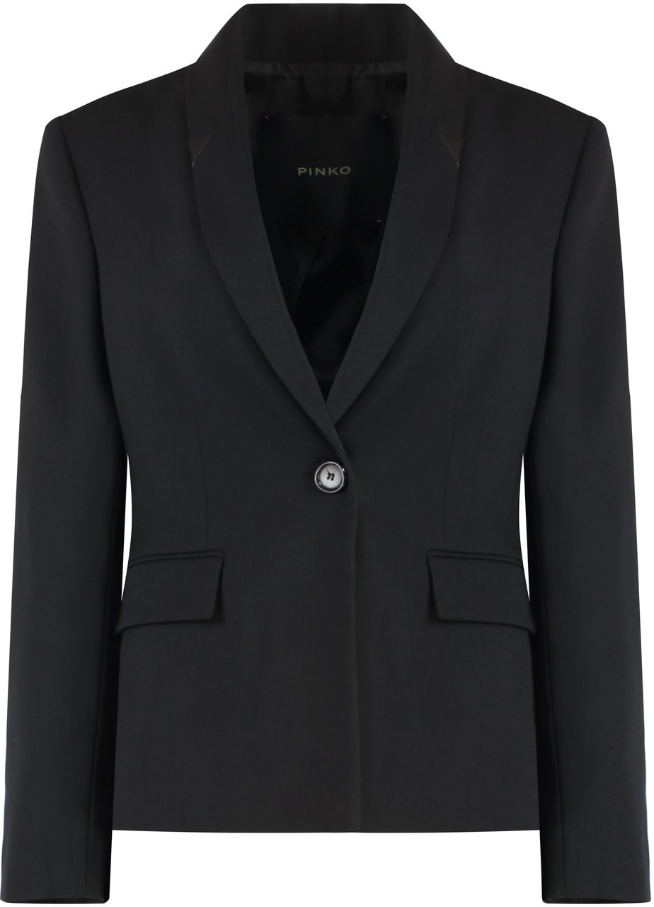 Pinko Giappone Single-breasted one button jacket Zwart