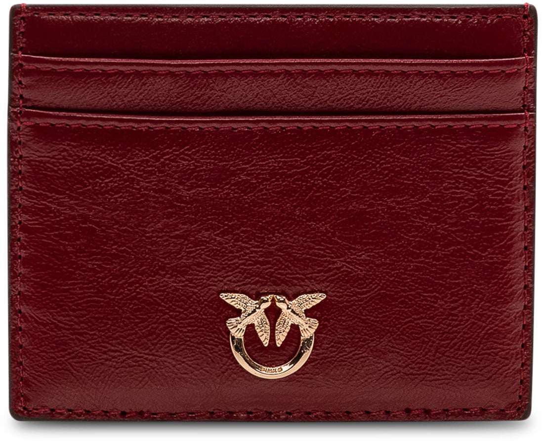 Pinko Porta Carte con Logo Frontale Maroon