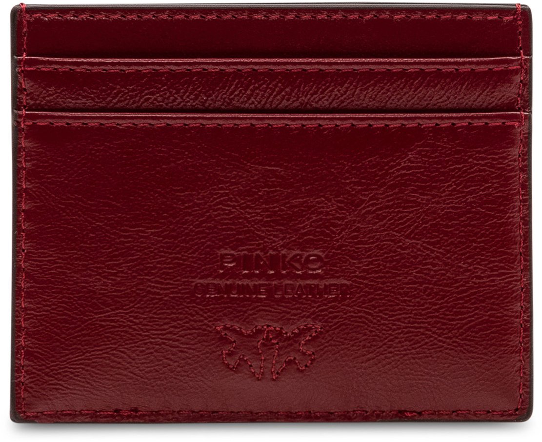 Pinko Porta Carte con Logo Frontale Maroon