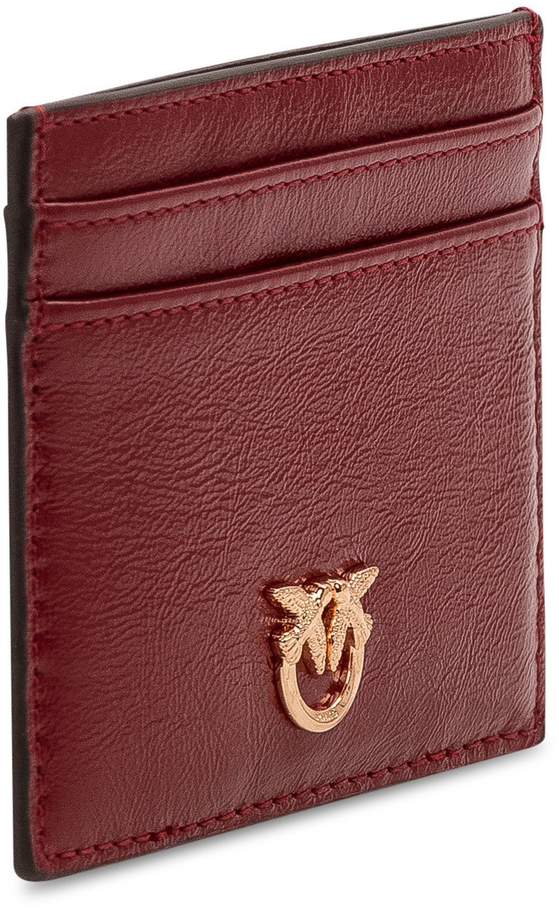 Pinko Porta Carte con Logo Frontale Maroon