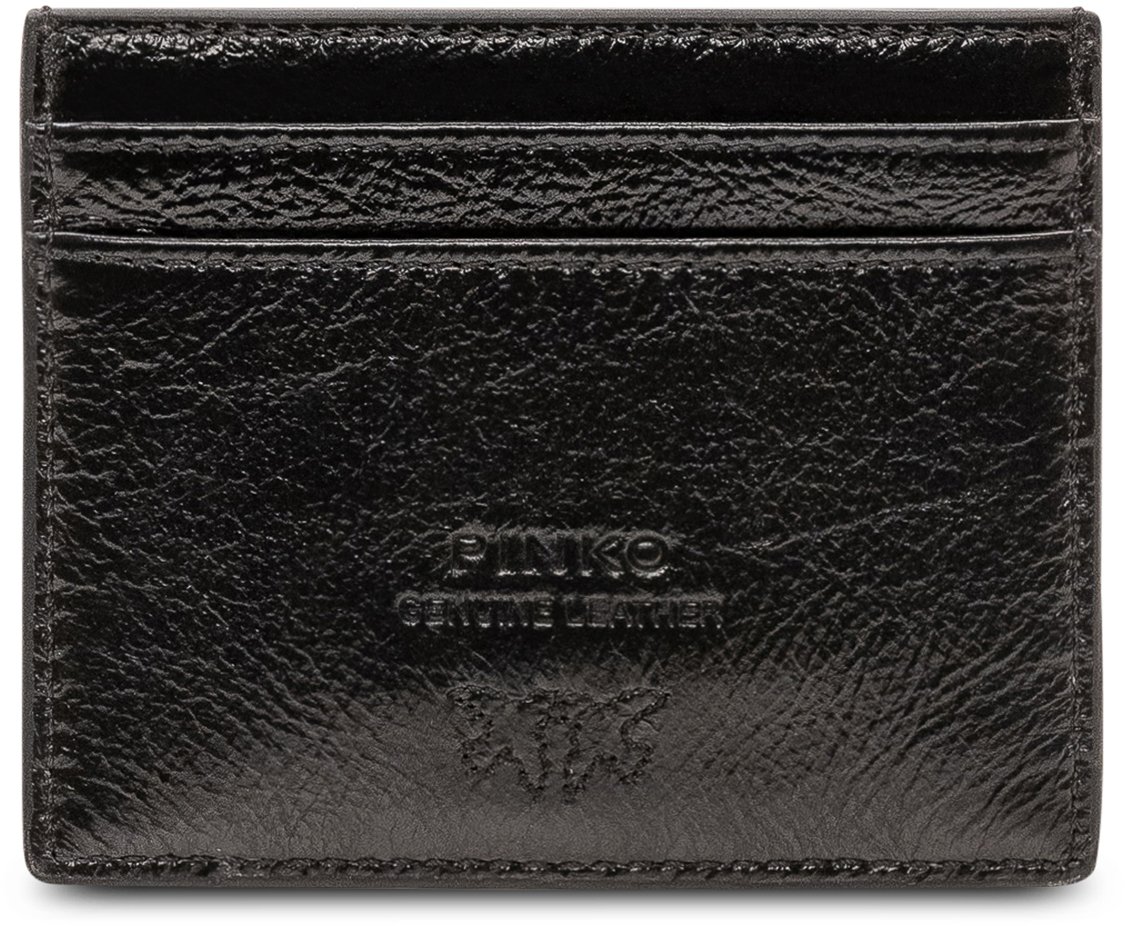 Pinko Porta Carte con Logo Frontale Zwart