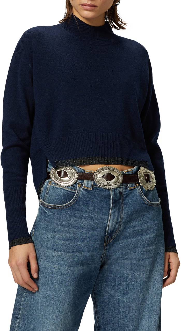 Pinko Sweaters Blu Marino Cupo Blauw