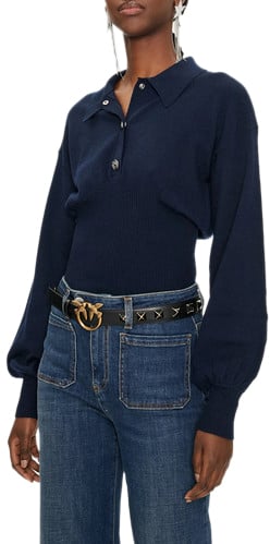 Pinko Sweaters Blu Marino Cupo Blauw