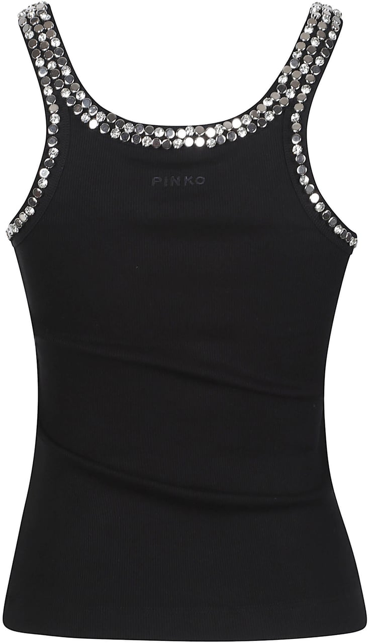 Pinko Coriandoli Tank Top Black Zwart