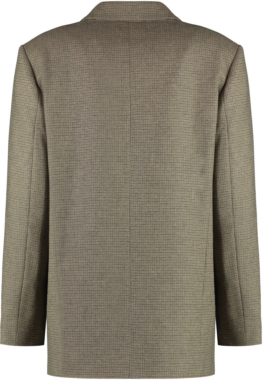 Pinko Tenaglia double-breasted wool blazer Groen