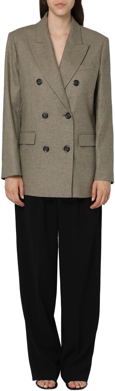 Pinko Tenaglia double-breasted wool blazer Groen