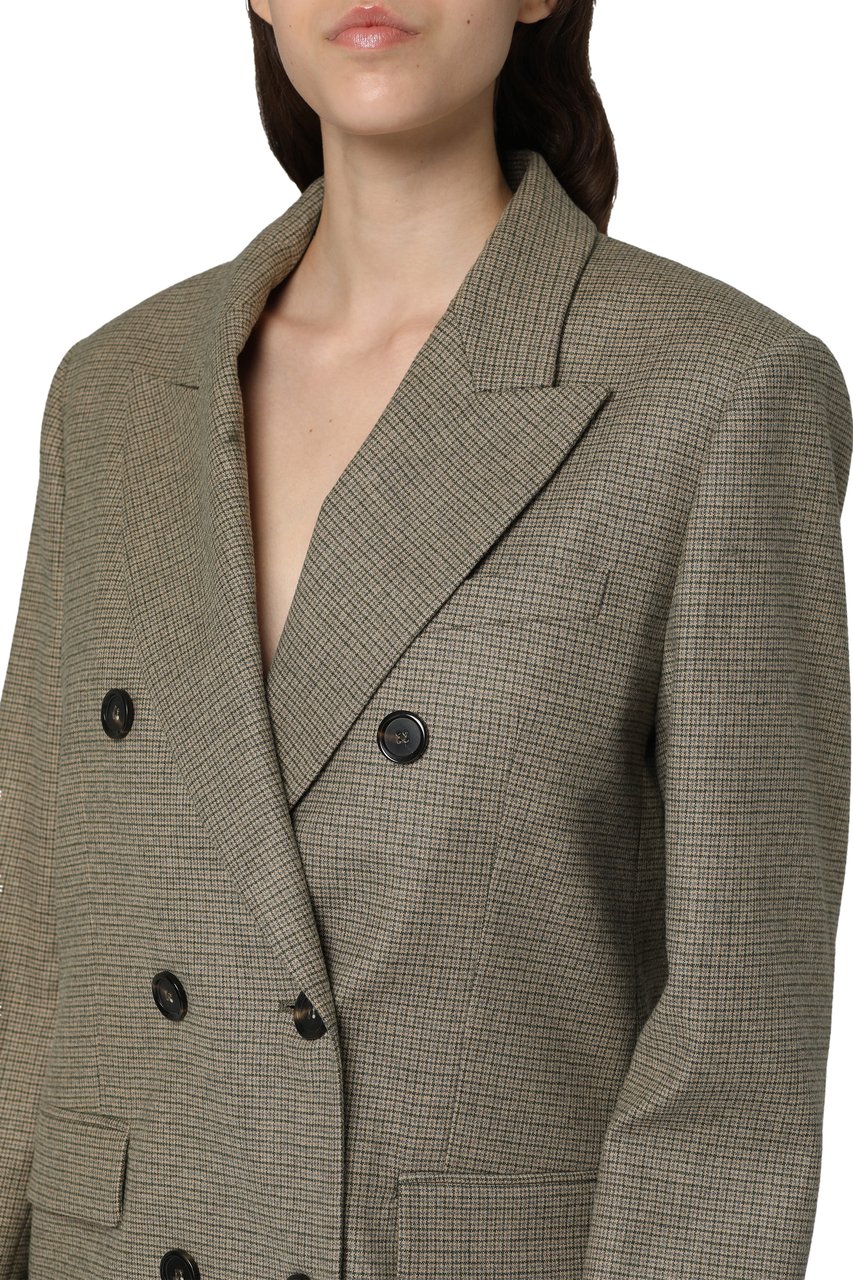 Pinko Tenaglia double-breasted wool blazer Groen