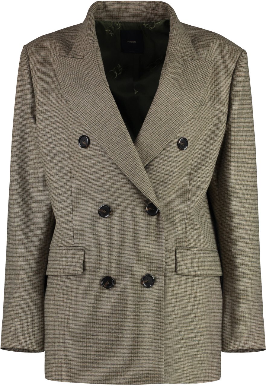 Pinko Tenaglia double-breasted wool blazer Groen