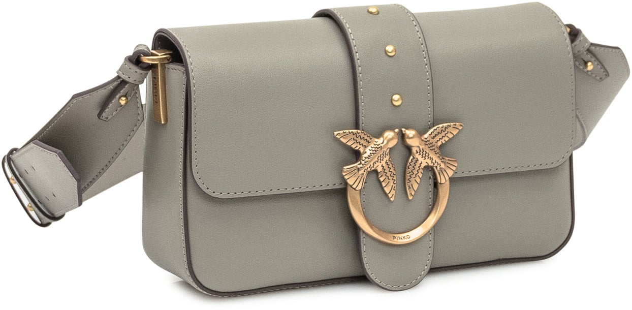 Pinko Pinko Borsa Love Classic Icon in Pelle Grijs