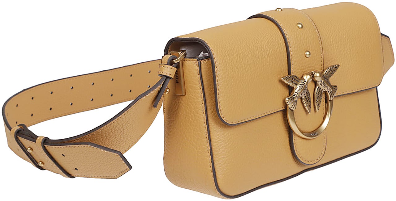 Pinko Love One Slouchy Mini Bag Nude & Neutrals Beige