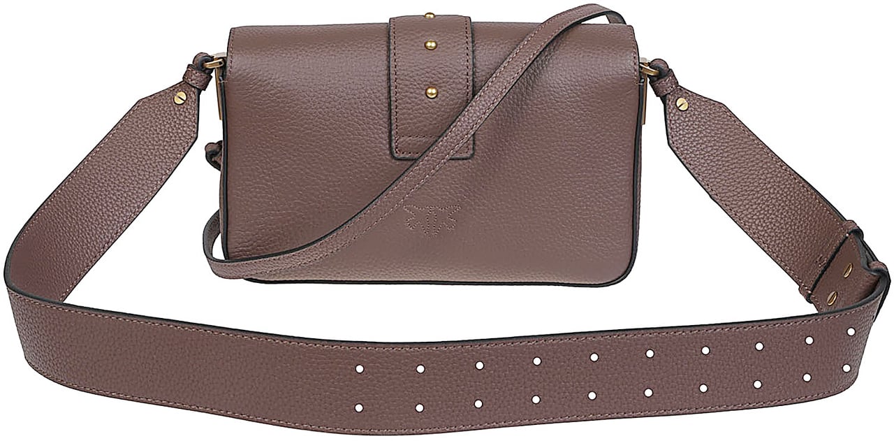 Pinko Love One Slouchy Mini Bag Brown Bruin