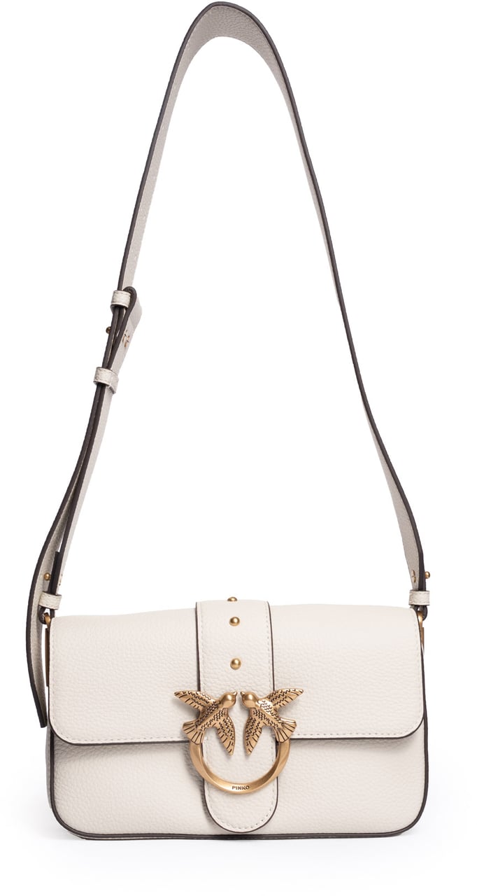 Pinko Love One Mini Slouchy Fl Bianco Seta-Antique Gold Divers