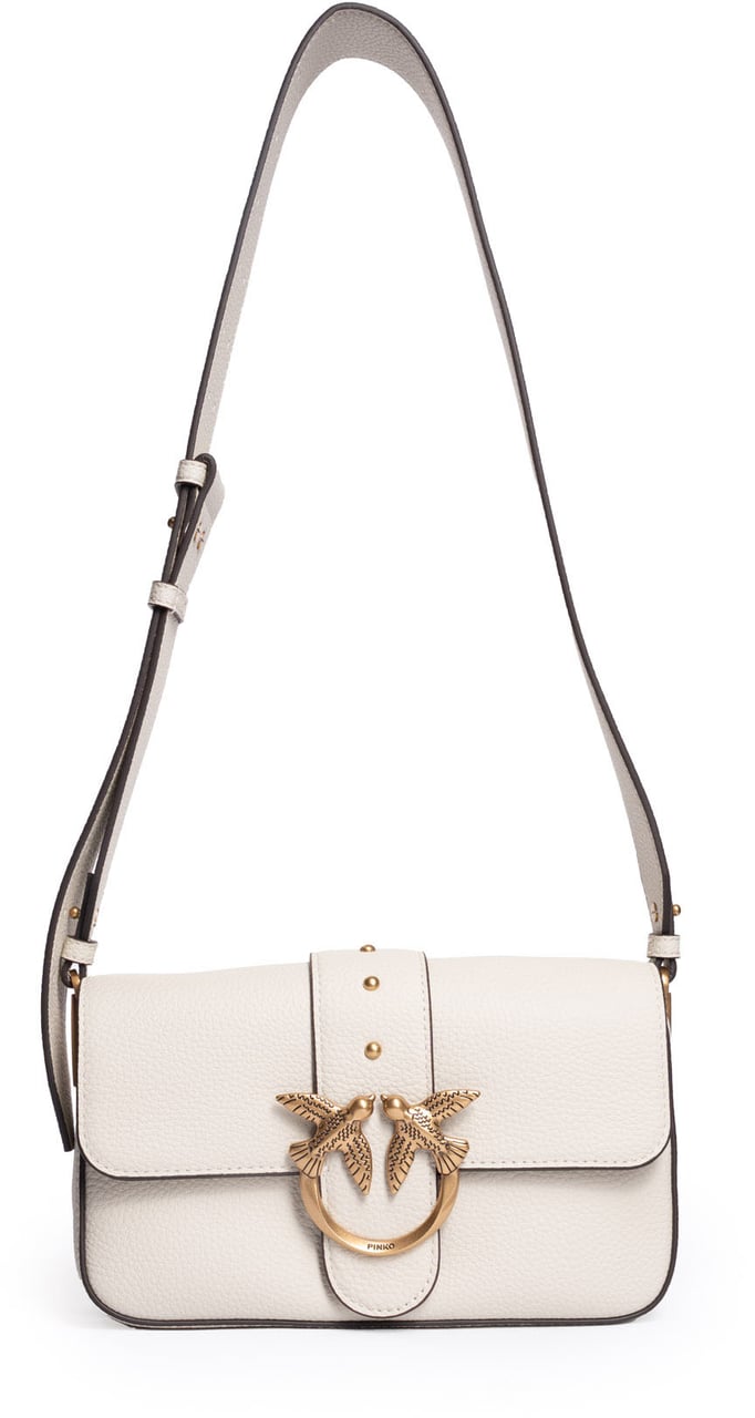 Pinko Love One Mini Slouchy Fl Bianco Seta-Antique Gold Divers