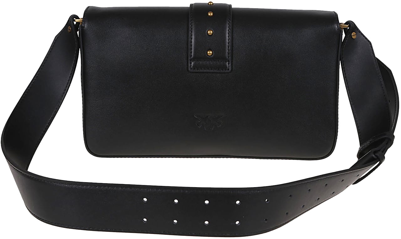 Pinko Love One Classic Slouchy Fl Nero-Antique Gold Zwart