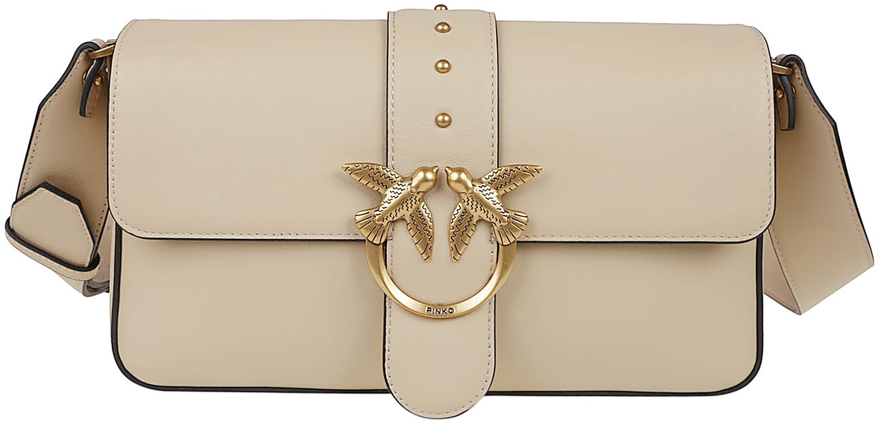 Pinko Love One Classic Slouchy Bag Nude & Neutrals Beige