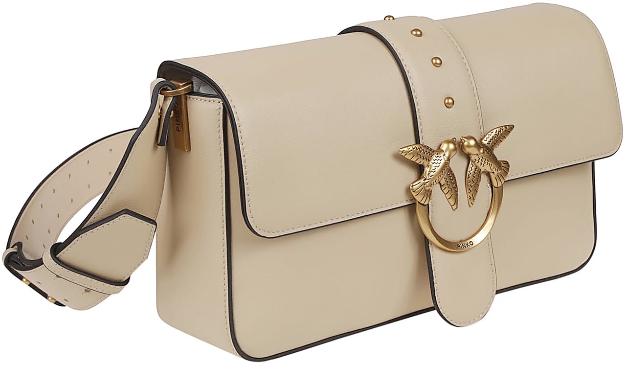 Pinko Love One Classic Slouchy Bag Nude & Neutrals Beige