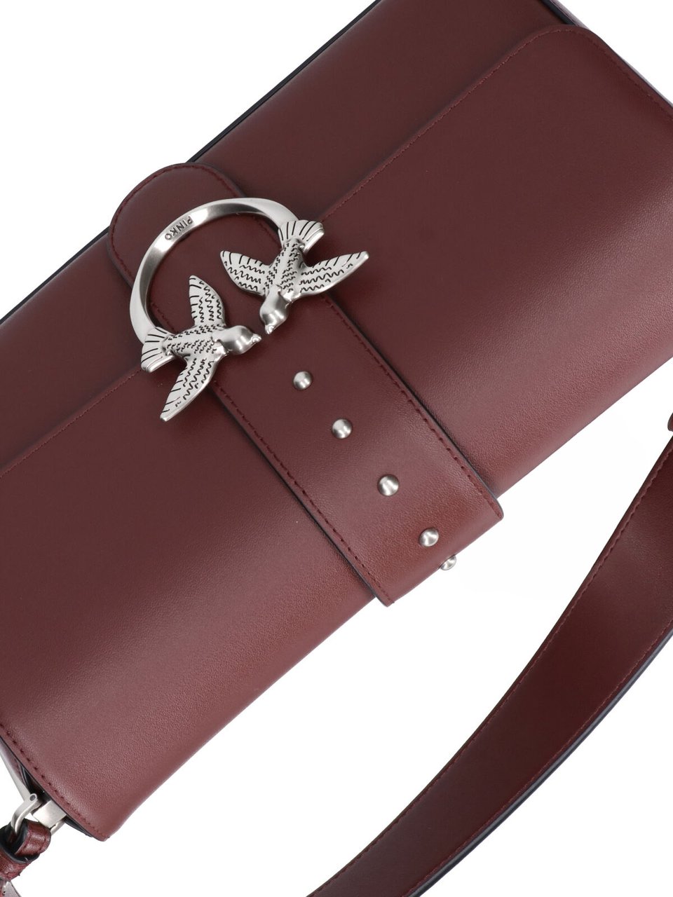 Pinko Leather Shoulder Bag With Logo Wit