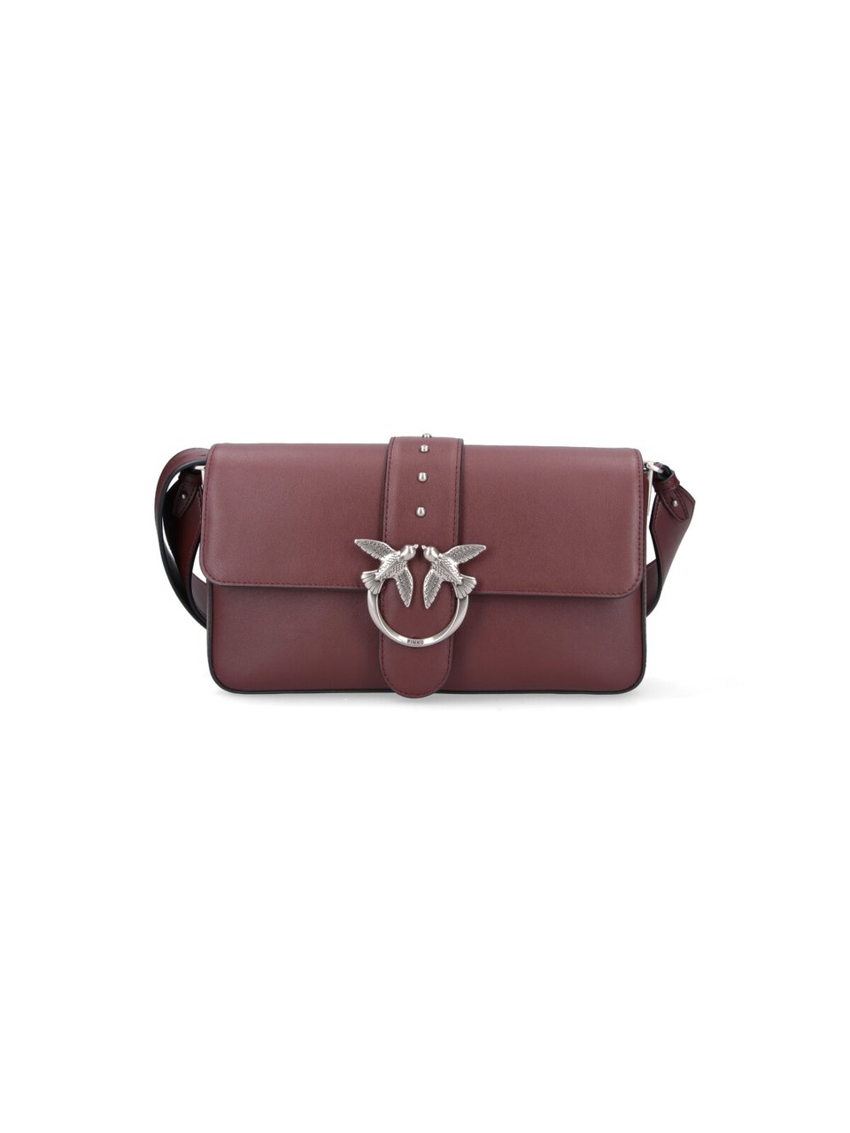Pinko Leather Shoulder Bag With Logo Wit