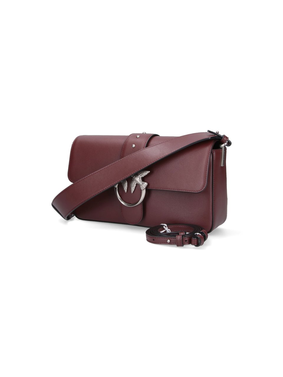 Pinko Leather Shoulder Bag With Logo Wit