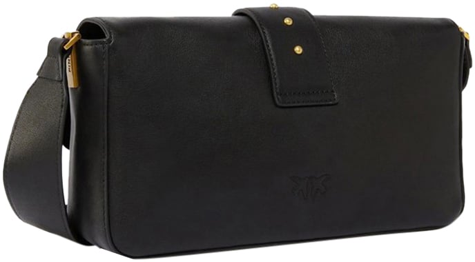 Pinko Love One Classic Slouchy Fl Nero-Antique Gold Zwart