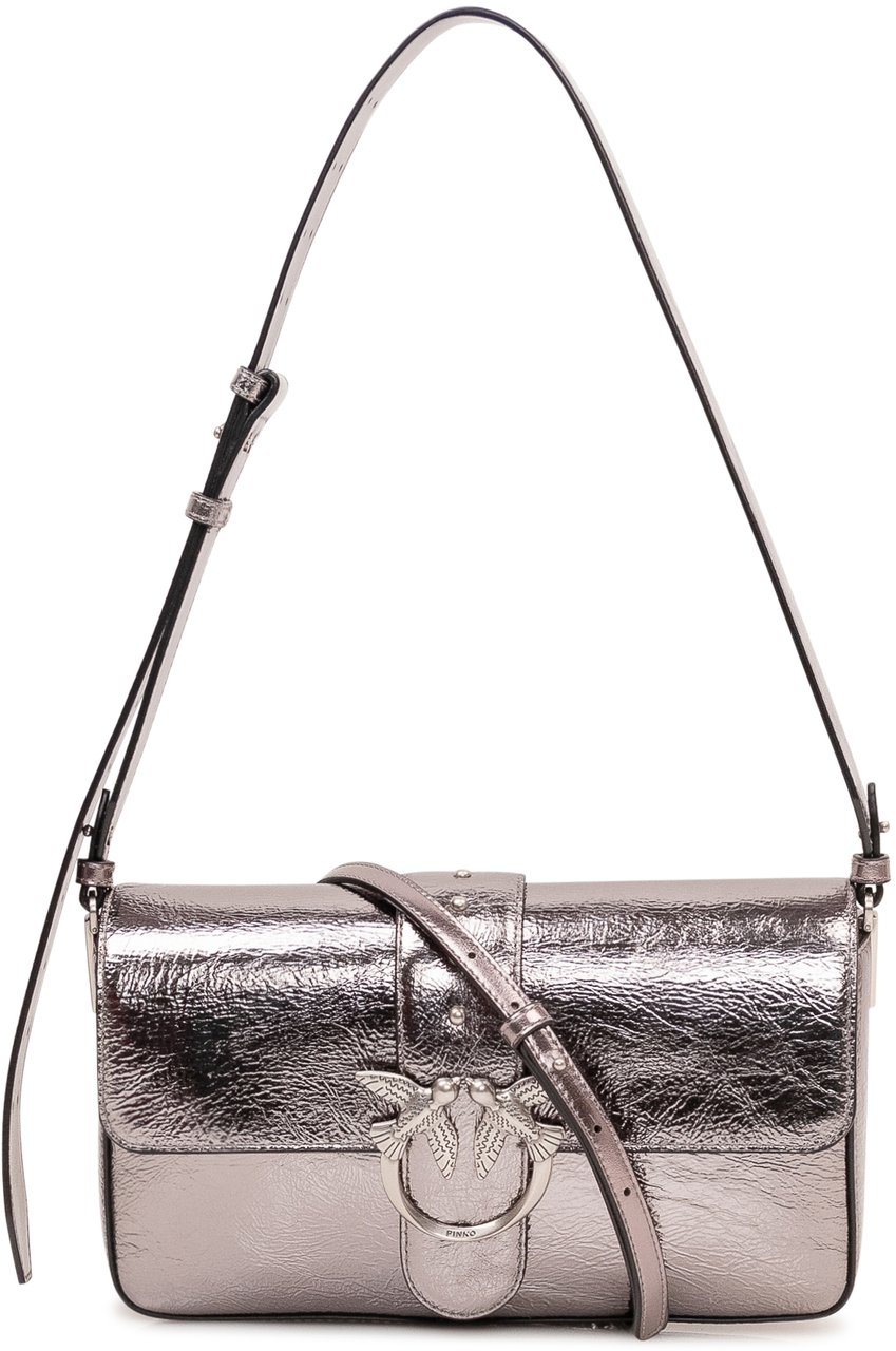 Pinko Borsa a Spalla Love One con Tracolla Regolabile Zilver