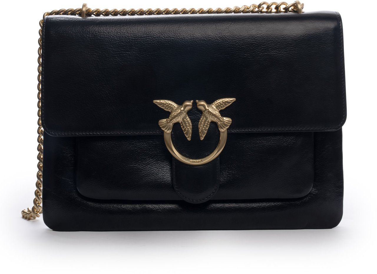 Pinko Bags Nero Limousine Matt Gold Zwart